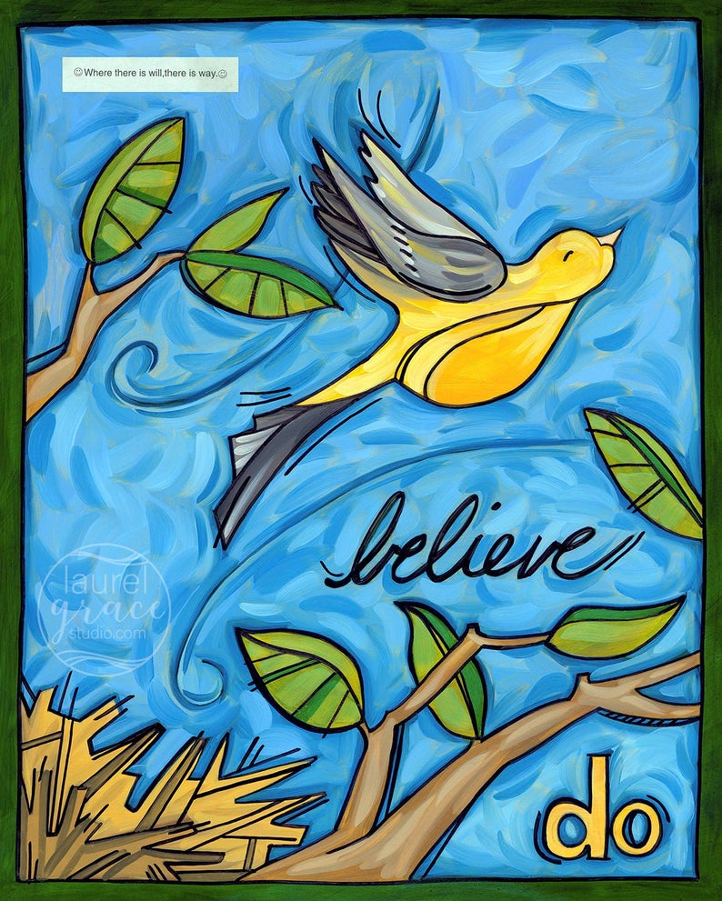 "Believe/Do" <br /> Art Print Inspired by Fortune Cookies, Matted