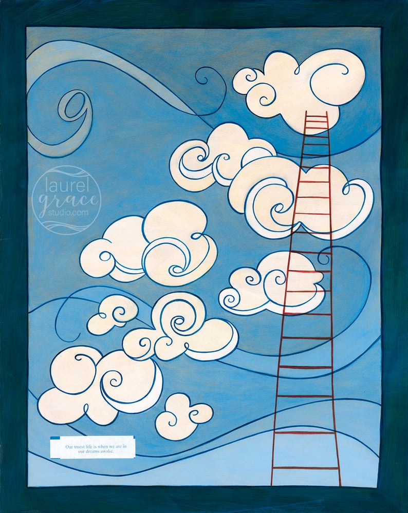 "Cloud Nine" <br /> Art Print Inspired by Fortune Cookies, Matted