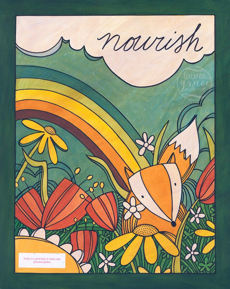"Nourish" <br /> Art Print Inspired by Fortune Cookies, Matted