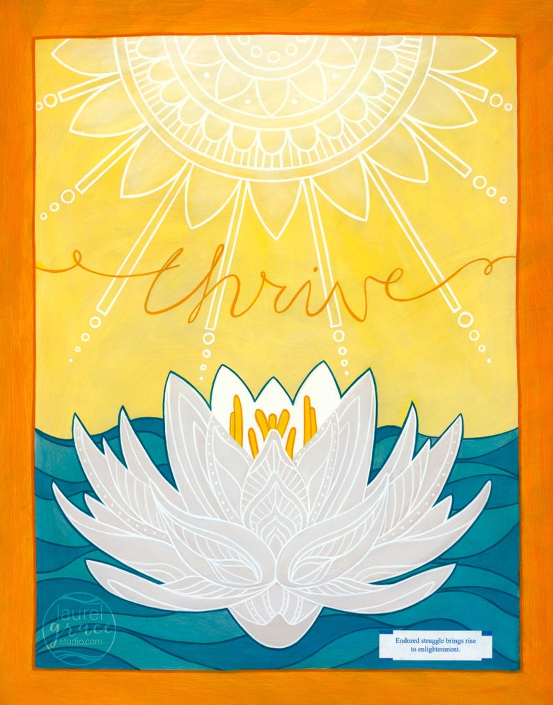 "Thrive" <br /> Art Print Inspired by Fortune Cookies, Matted