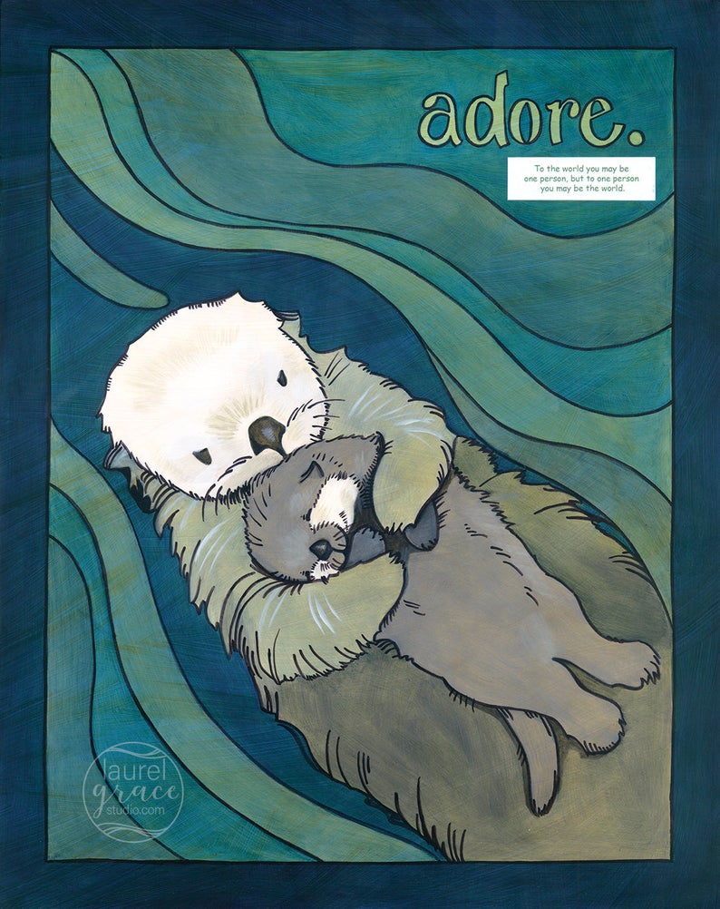 "Adore" <br /> Art Reproduction Inspired by Fortune Cookie printed on wood