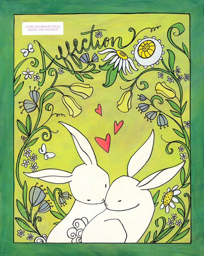 “Affection” <br /> Art Print Inspired by Fortune Cookies, Matted