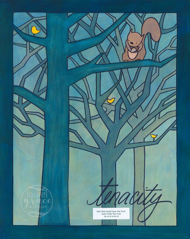 "Tenacity" <br /> Art Print Inspired by Fortune Cookies, Matted