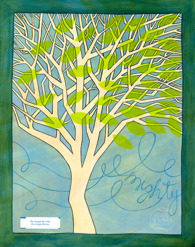 "Mighty" <br /> Art Print Inspired by Fortune Cookies, Matted